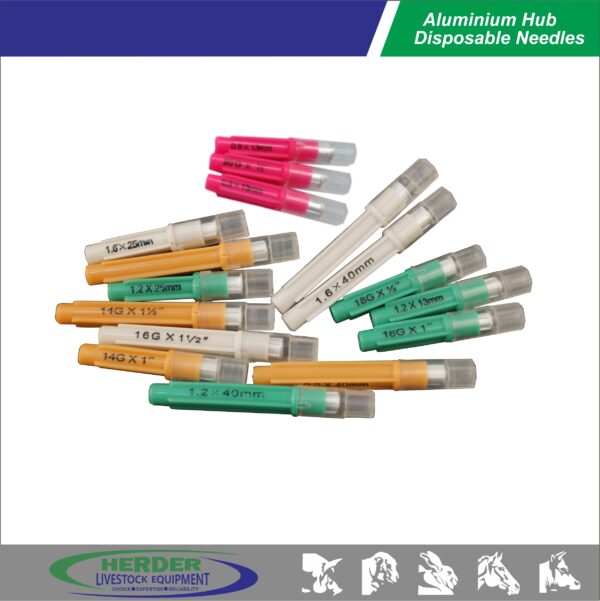 Aluminium hub disposable needles