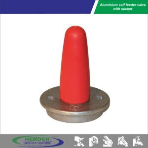Aluminium calf feeder valve with sucker